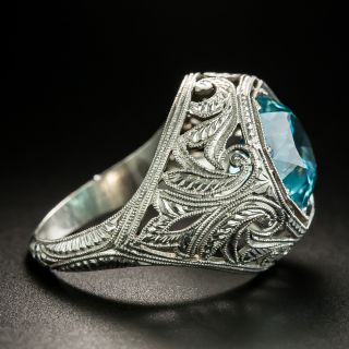 Art Deco Blue Zircon Ring