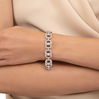 Art Deco Buckle Link Diamond Bracelet