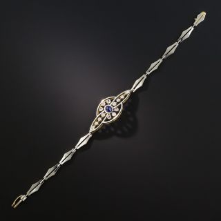 Edwardian Cabochon Sapphire and Diamond Bracelet