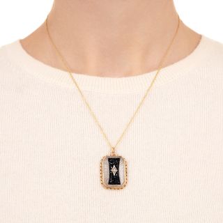 Art Deco Camphor Glass and Diamond Pendant