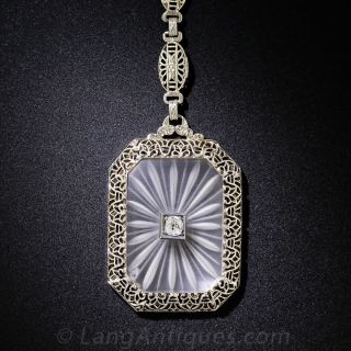 Art Deco Camphor Glass Sautoir Necklace