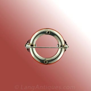 Art Deco Carnelian Pin