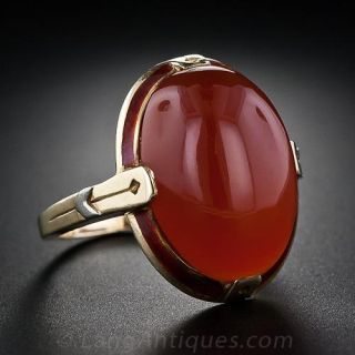 Art Deco Carnelian Ring