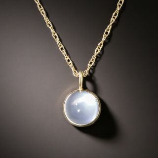 Art Deco Cat's Eye Moonstone Pendant - 5