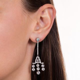 Art Deco Chandelier Diamond Earrings