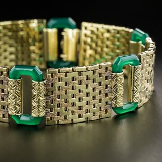 Art Deco Chrysoprase Bracelet - 4