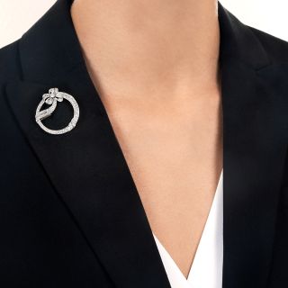 Art Deco Circle Bow Brooch