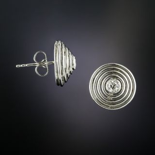 Art Deco Circular Diamond Stud Earrings