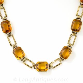 Art Deco Citrine Choker Necklace