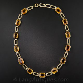 Art Deco Citrine Choker Necklace