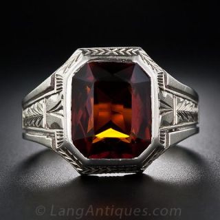 Art Deco Citrine Gent's Ring