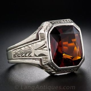 Art Deco Citrine Gent's Ring
