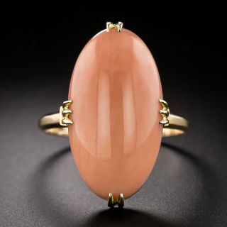 Art Deco Coral 18K Ring - 2