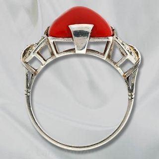 Art Deco Coral Ring