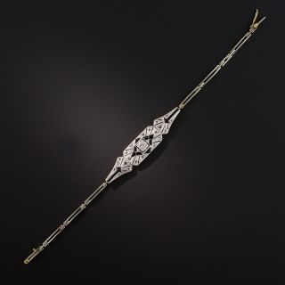 Art Deco Diamond and Black Enamel Bracelet