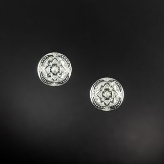 Art Deco Diamond and Black Enamel Earrings - 2