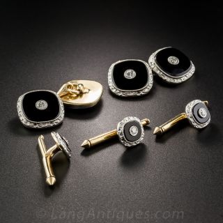 Art Deco Diamond and Black Onyx Dress Set by Larter
