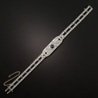 Art Deco Diamond and Cabochon *Sapphire Bracelet - 2