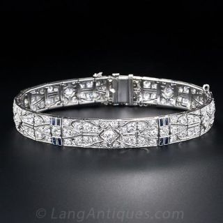 Art Deco Diamond and Calibre Bracelet
