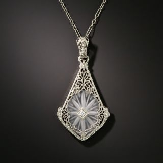 Art Deco Diamond and Crystal Quartz Pendant - 2