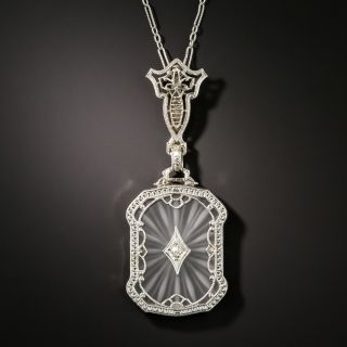 Art Deco Diamond and Crystal Quartz Pendant - 1