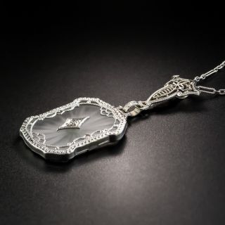 Art Deco Diamond and Crystal Quartz Pendant