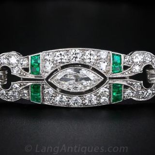Art Deco Diamond and Emerald Bracelet - Shreve, Treat & Eacret Co.