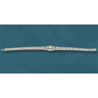 Art Deco Diamond and Emerald Bracelet
