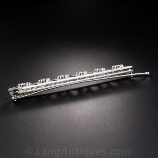 Art Deco Diamond and Onyx Barrette