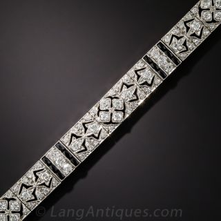 Art Deco Diamond and Onyx Bracelet