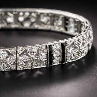 Art Deco Diamond and Onyx Bracelet