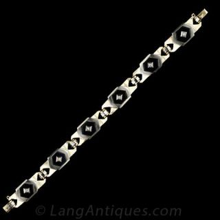 Art Deco Diamond and Onyx Bracelet