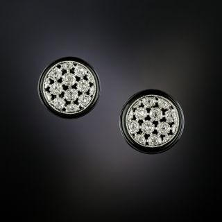 Art Deco Diamond and Onyx Ear Studs - 3