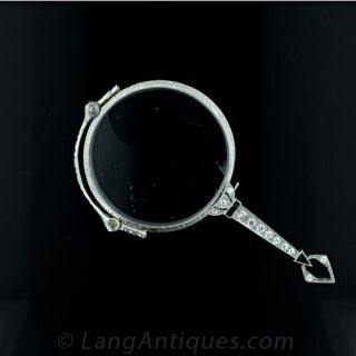 Art Deco Diamond and Onyx Lorgnette