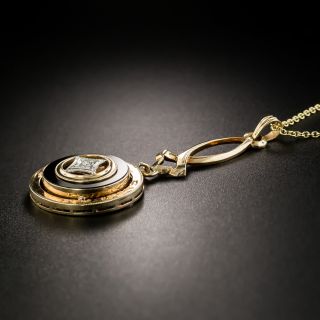 Art Deco Diamond and Onyx Necklace by Schless-Harwood Company