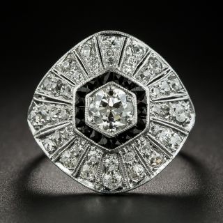 Art Deco Diamond and Onyx Ring - 2