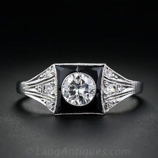 Art Deco Diamond and Onyx Ring