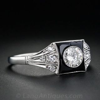 Art Deco Diamond and Onyx Ring