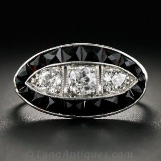 Art Deco Diamond and Onyx Ring