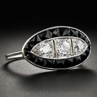 Art Deco Diamond and Onyx Ring