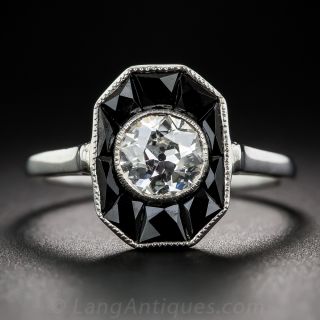 Art Deco Diamond and Onyx Ring