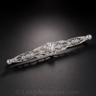 Art Deco Diamond & Platinum Bar Pin