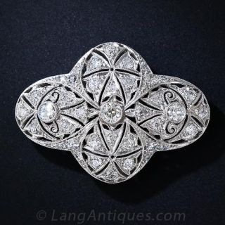Art Deco Diamond and Platinum Brooch 
