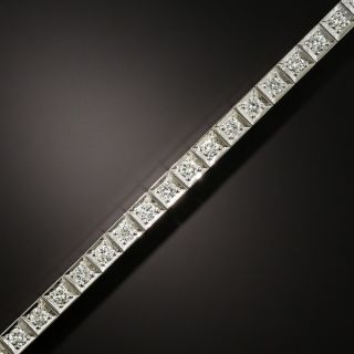 Art Deco Diamond and Platinum Line Bracelet - 3
