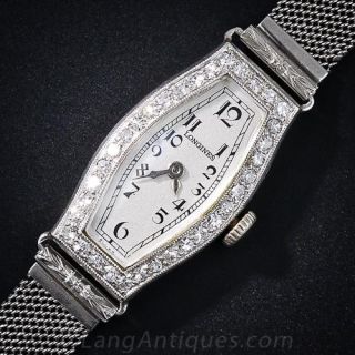 Art Deco Diamond & Platinum Mesh Watch