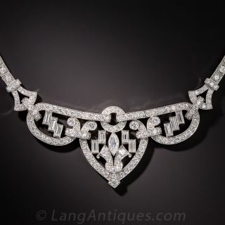 Art Deco Diamond and Platinum Necklace