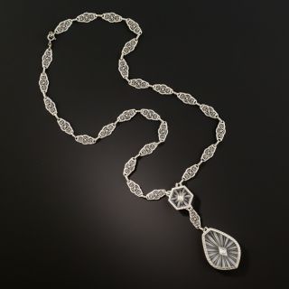 Art Deco Diamond and Rock Crystal Necklace - 3