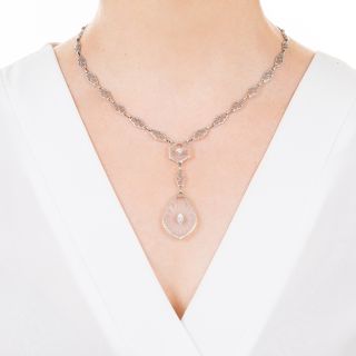 Art Deco Diamond and Rock Crystal Necklace