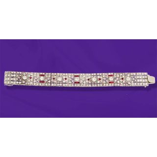 Art Deco Diamond and Ruby Bracelet