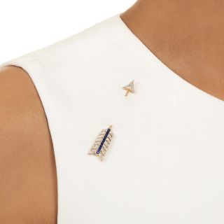 Art Deco Diamond and Sapphire* Arrow Jabot Pin